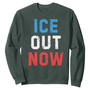 Ice Out Sweatshirt Minneapolis Resist ICE Immigration Rights Protest TS14 Dark Forest Green Print Your Wear