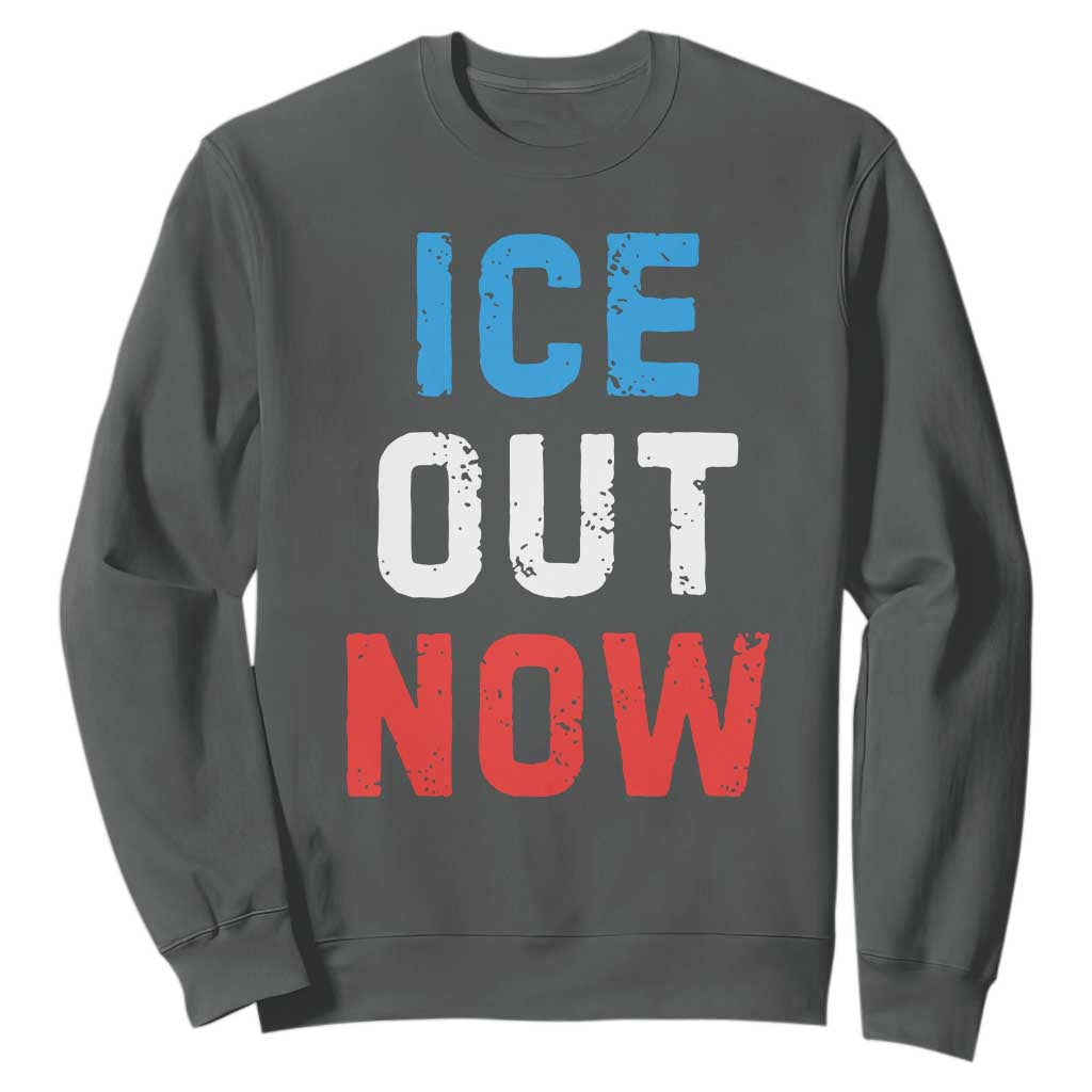 Ice Out Sweatshirt Minneapolis Resist ICE Immigration Rights Protest TS14 Dark Heather Print Your Wear