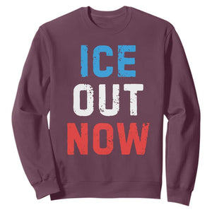 Ice Out Sweatshirt Minneapolis Resist ICE Immigration Rights Protest TS14 Maroon Print Your Wear