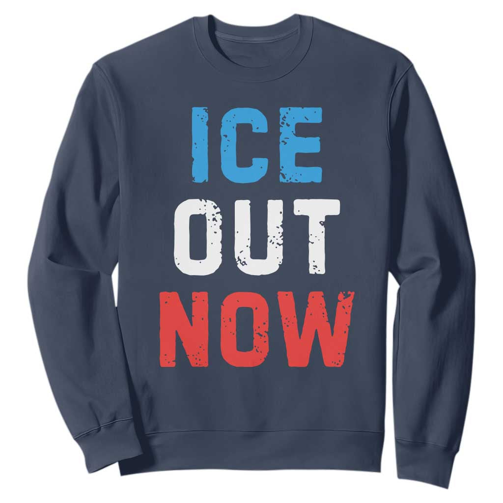 Ice Out Sweatshirt Minneapolis Resist ICE Immigration Rights Protest TS14 Navy Print Your Wear