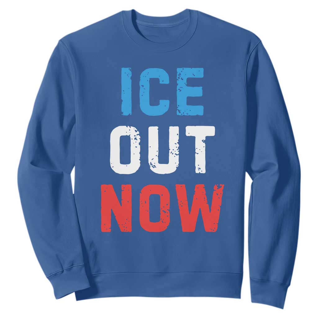 Ice Out Sweatshirt Minneapolis Resist ICE Immigration Rights Protest TS14 Royal Blue Print Your Wear