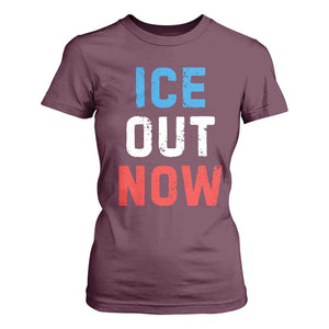 Ice Out T Shirt For Women Minneapolis Resist ICE Immigration Rights Protest TS14 Maroon Print Your Wear