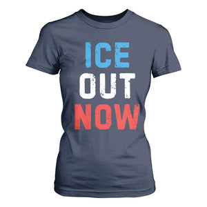 Ice Out T Shirt For Women Minneapolis Resist ICE Immigration Rights Protest TS14 Navy Print Your Wear