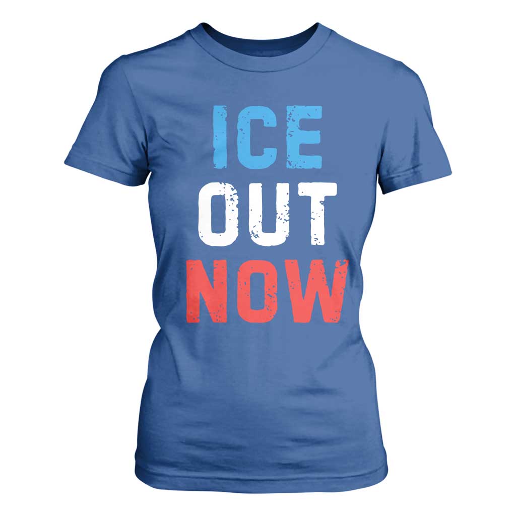 Ice Out T Shirt For Women Minneapolis Resist ICE Immigration Rights Protest TS14 Royal Blue Print Your Wear