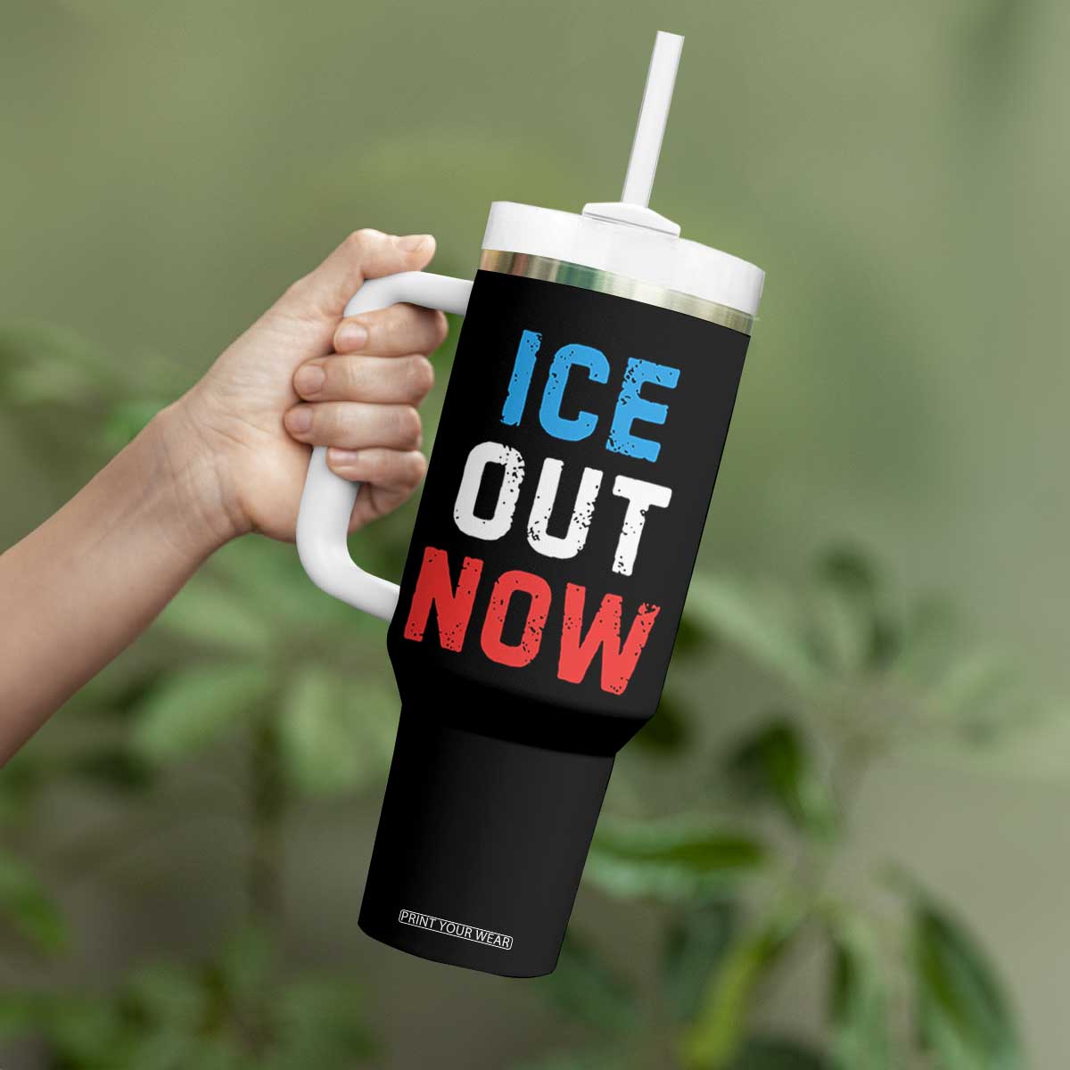 Ice Out Tumbler With Handle Minneapolis Resist ICE Immigration Rights Protest TS14 Print Your Wear