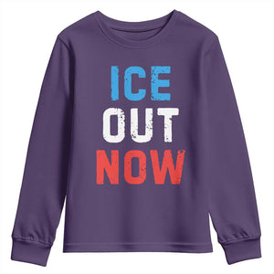 Ice Out Youth Sweatshirt Minneapolis Resist ICE Immigration Rights Protest TS14 Purple Print Your Wear