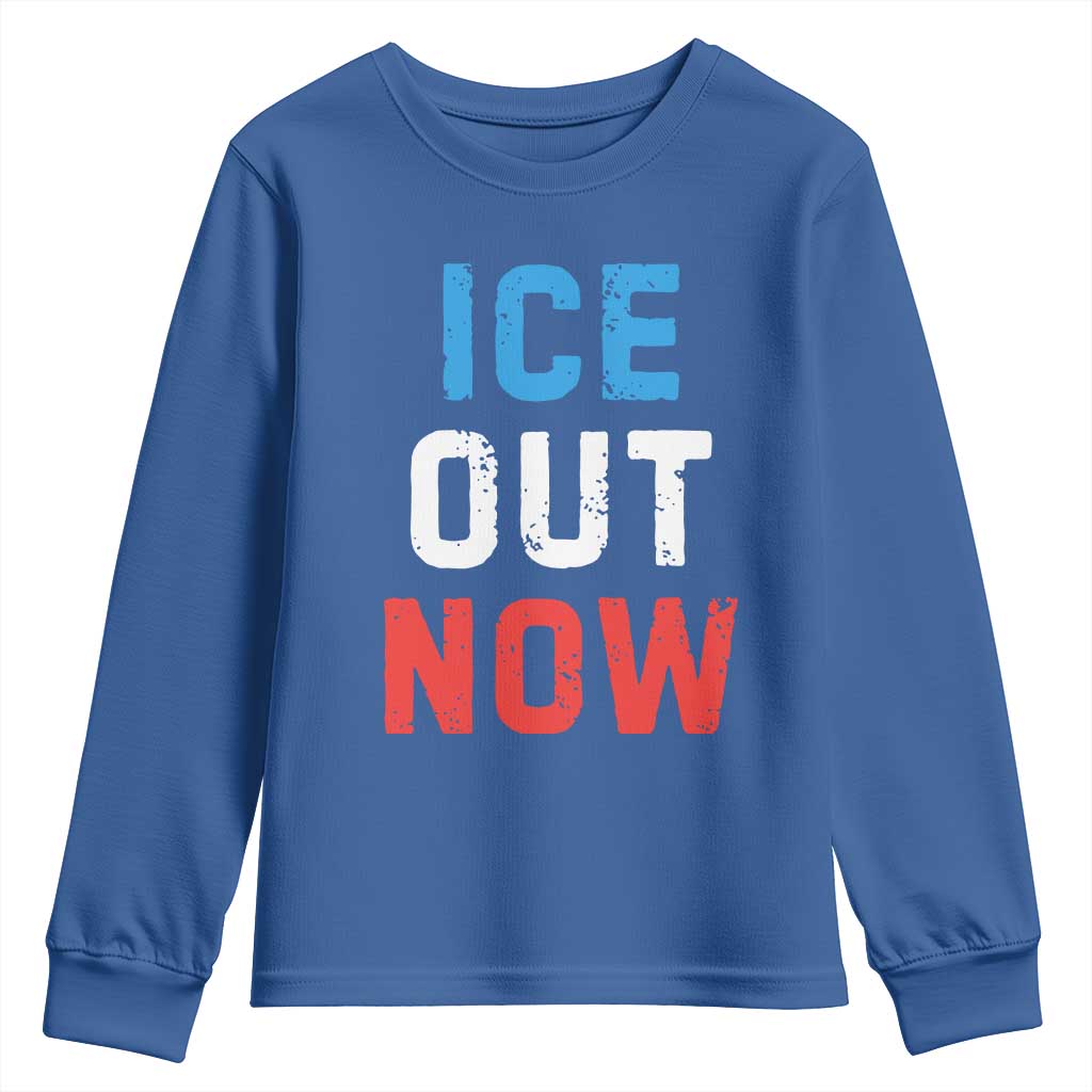 Ice Out Youth Sweatshirt Minneapolis Resist ICE Immigration Rights Protest TS14 Royal Blue Print Your Wear