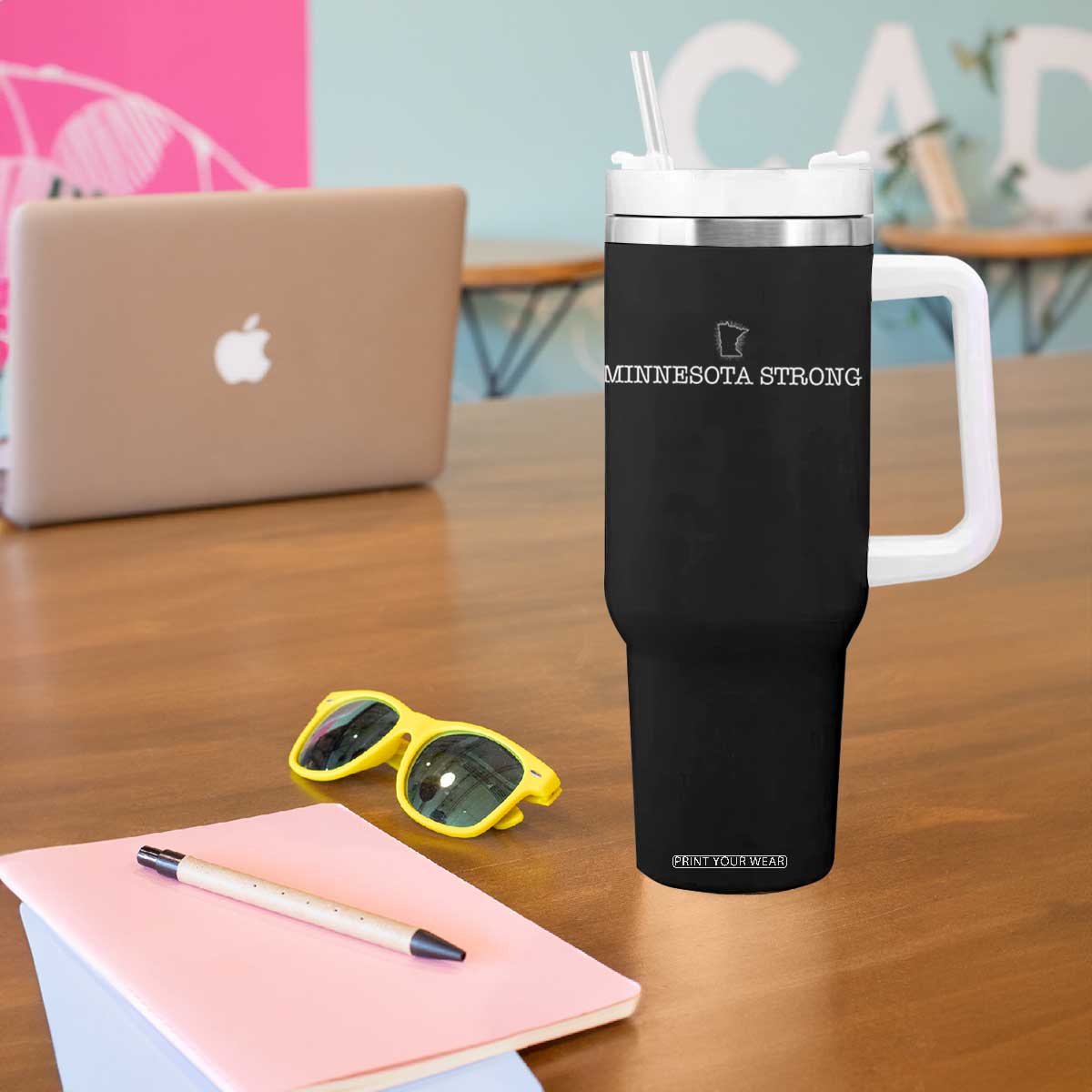 Minnesota Strong Tumbler With Handle Minneapolis Resist Anti ICE Immigration Protest TS14 Print Your Wear