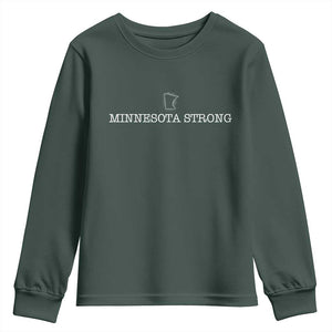 Minnesota Strong Youth Sweatshirt Minneapolis Resist Anti ICE Immigration Protest TS14 Dark Forest Green Print Your Wear