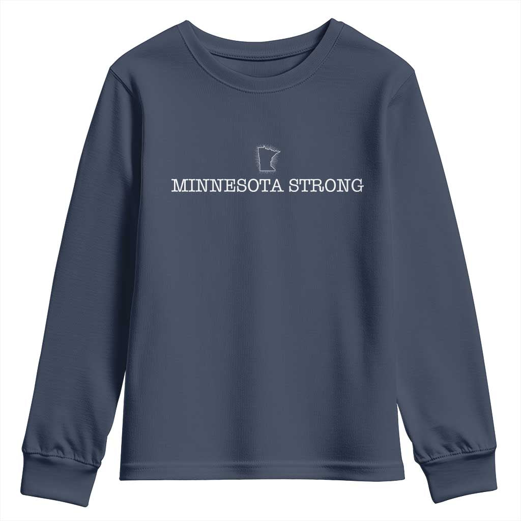 Minnesota Strong Youth Sweatshirt Minneapolis Resist Anti ICE Immigration Protest TS14 Navy Print Your Wear