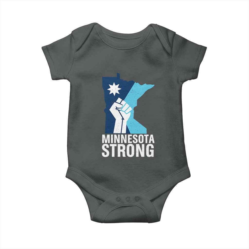 Minnesota Strong Baby Onesie Minneapolis Resist ICE Immigration Human Rights Protest TS14 Dark Heather Print Your Wear