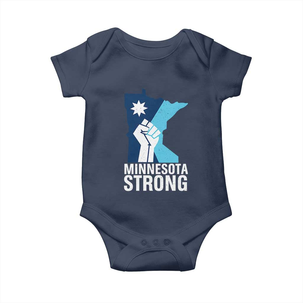 Minnesota Strong Baby Onesie Minneapolis Resist ICE Immigration Human Rights Protest TS14 Navy Print Your Wear