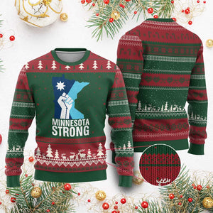 Minnesota Strong Ugly Christmas Sweater Minneapolis Resist ICE Immigration Human Rights Protest TS14 Red Green Print Your Wear