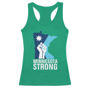 Minnesota Strong Racerback Tank Top Minneapolis Resist ICE Immigration Human Rights Protest TS14 Irish Green Print Your Wear