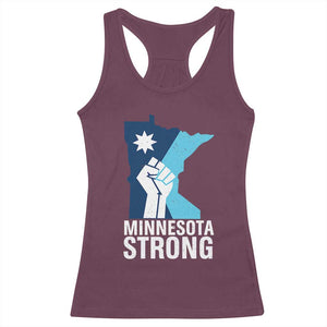 Minnesota Strong Racerback Tank Top Minneapolis Resist ICE Immigration Human Rights Protest TS14 Maroon Print Your Wear