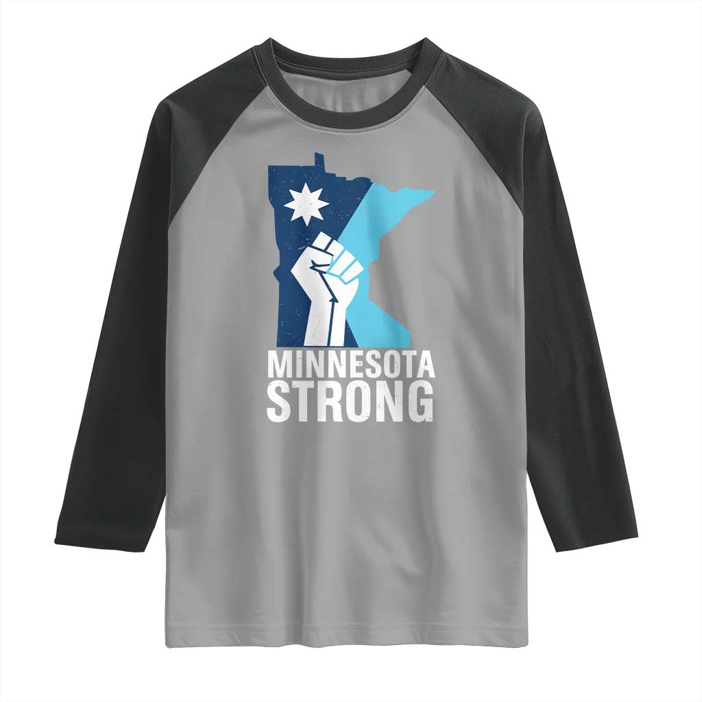 Minnesota Strong Raglan Shirt Minneapolis Resist ICE Immigration Human Rights Protest TS14 Sport Gray Black Print Your Wear