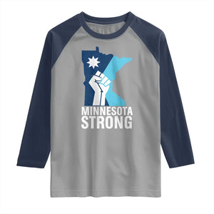 Minnesota Strong Raglan Shirt Minneapolis Resist ICE Immigration Human Rights Protest TS14 Sport Gray Navy Print Your Wear