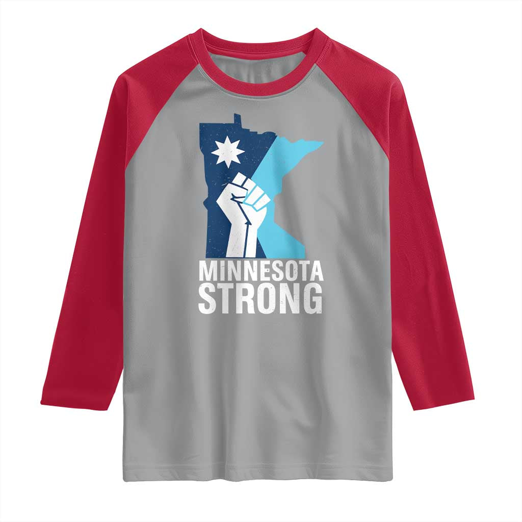 Minnesota Strong Raglan Shirt Minneapolis Resist ICE Immigration Human Rights Protest TS14 Sport Gray Red Print Your Wear