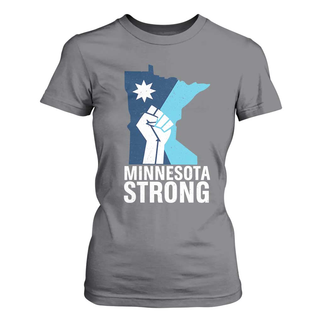 Minnesota Strong T Shirt For Women Minneapolis Resist ICE Immigration Human Rights Protest TS14 Charcoal Print Your Wear