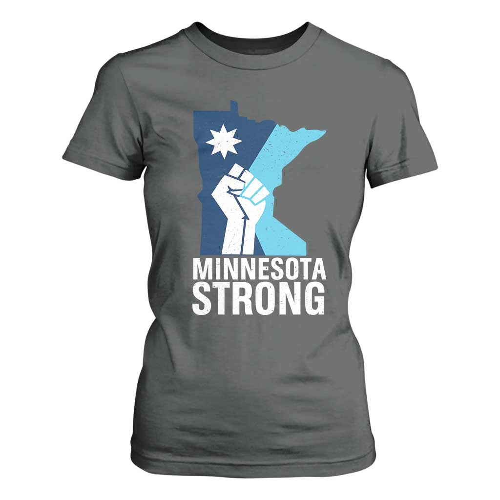 Minnesota Strong T Shirt For Women Minneapolis Resist ICE Immigration Human Rights Protest TS14 Dark Heather Print Your Wear