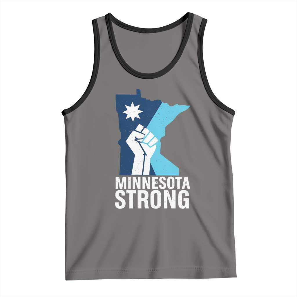 Minnesota Strong Tank Top Minneapolis Resist ICE Immigration Human Rights Protest TS14 Deep Heather Black Print Your Wear