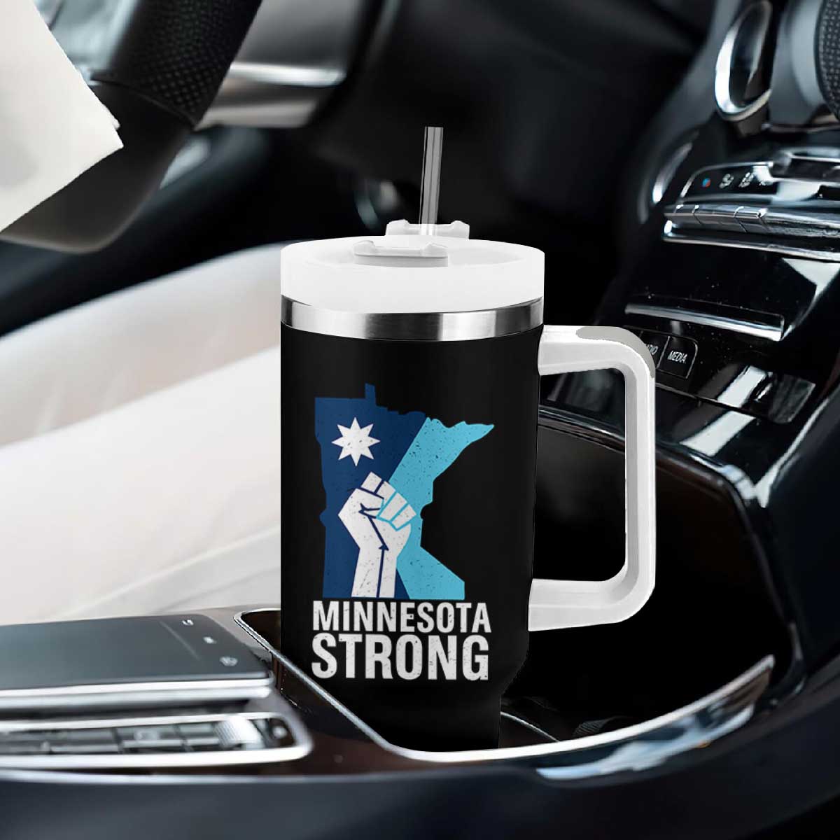 Minnesota Strong Tumbler With Handle Minneapolis Resist ICE Immigration Human Rights Protest TS14 Print Your Wear