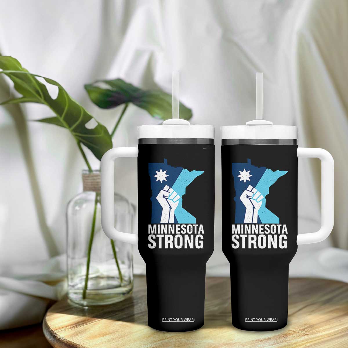 Minnesota Strong Tumbler With Handle Minneapolis Resist ICE Immigration Human Rights Protest TS14 Print Your Wear