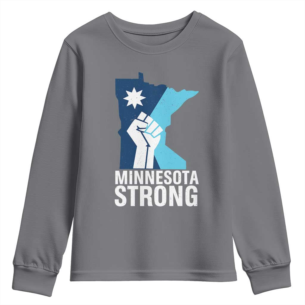 Minnesota Strong Youth Sweatshirt Minneapolis Resist ICE Immigration Human Rights Protest TS14 Charcoal Print Your Wear