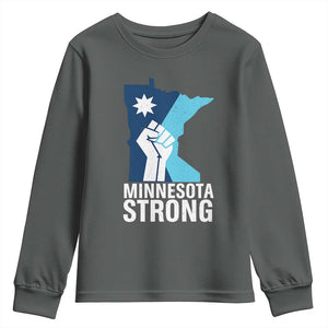Minnesota Strong Youth Sweatshirt Minneapolis Resist ICE Immigration Human Rights Protest TS14 Dark Heather Print Your Wear