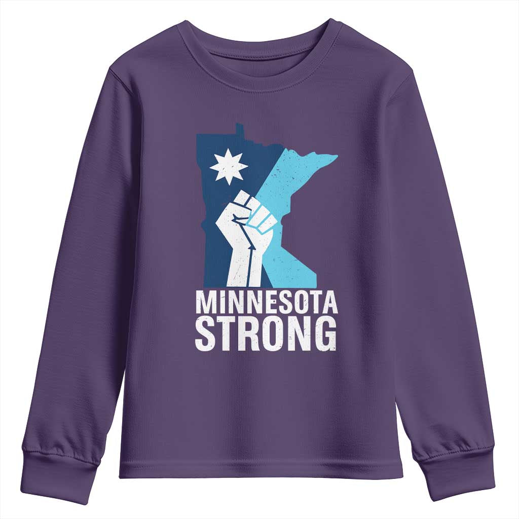 Minnesota Strong Youth Sweatshirt Minneapolis Resist ICE Immigration Human Rights Protest TS14 Purple Print Your Wear