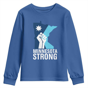 Minnesota Strong Youth Sweatshirt Minneapolis Resist ICE Immigration Human Rights Protest TS14 Royal Blue Print Your Wear