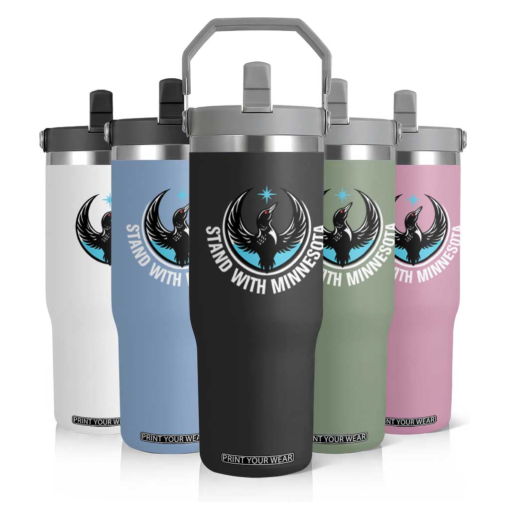Minnesota Strong Flip Straw Tumbler Stand With Minnesota Anti ICE Immigration Rights Protest TS14 Print Your Wear
