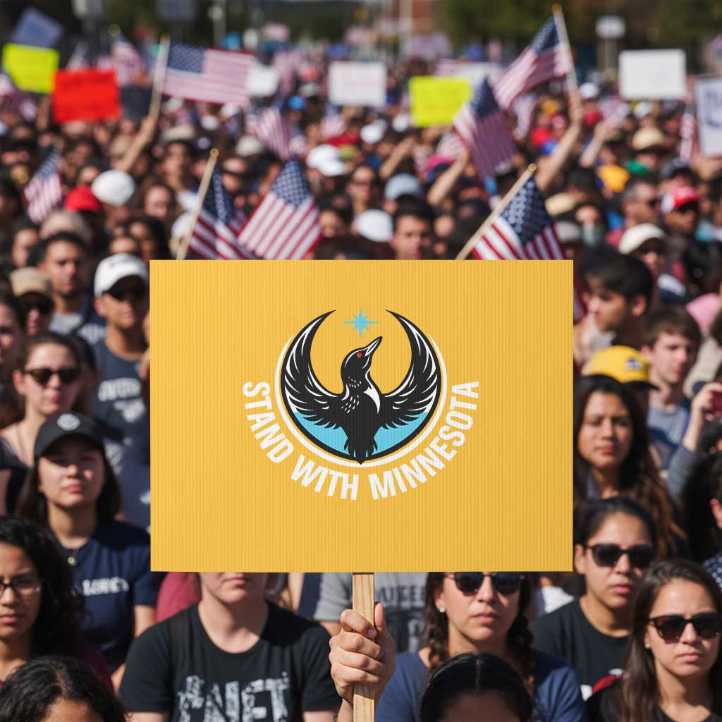 Minnesota Strong Protest Sign Stand With Minnesota Anti ICE Immigration Rights Protest TS14 Horizontal 18