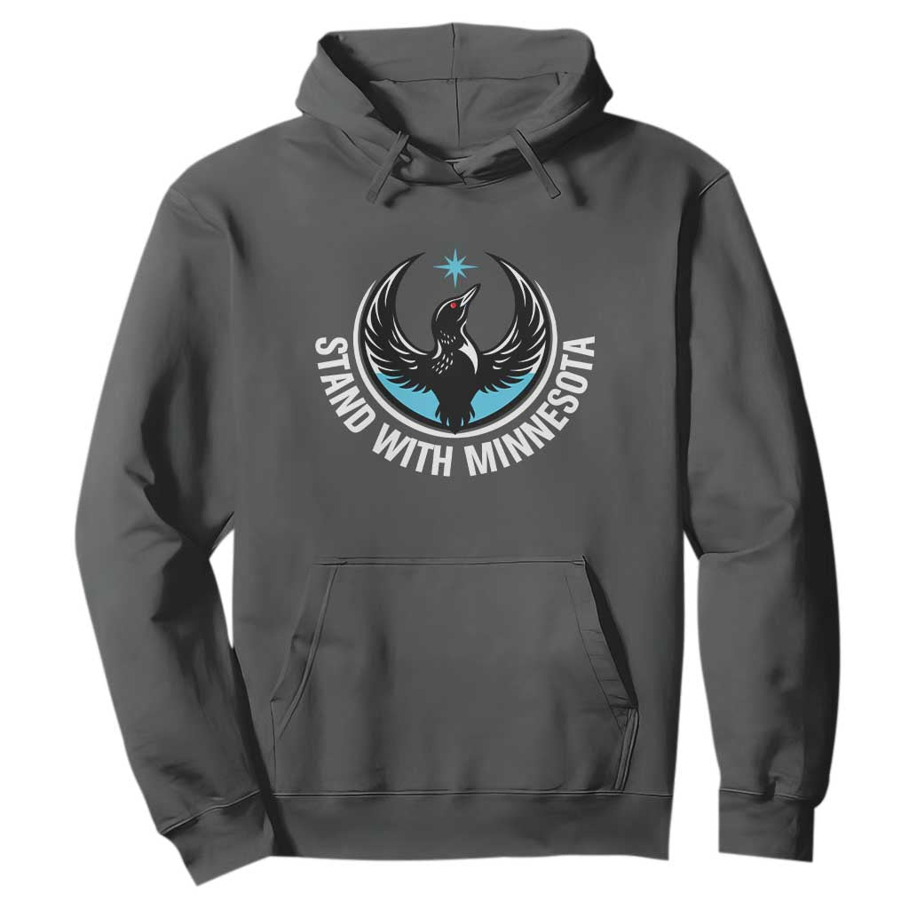 Minnesota Strong Hoodie Stand With Minnesota Anti ICE Immigration Rights Protest TS14 Dark Heather Print Your Wear