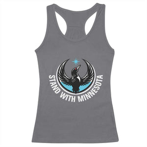 Minnesota Strong Racerback Tank Top Stand With Minnesota Anti ICE Immigration Rights Protest TS14 Charcoal Print Your Wear