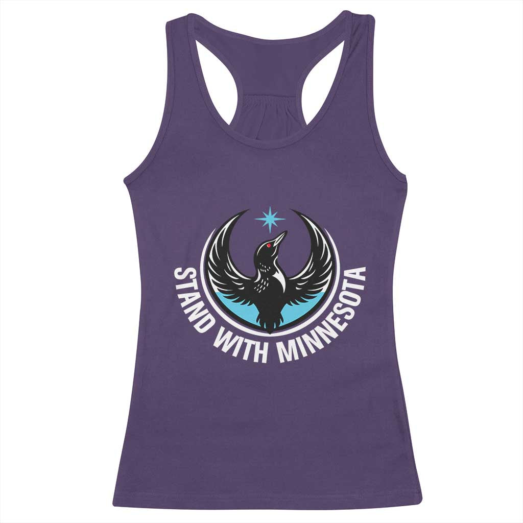 Minnesota Strong Racerback Tank Top Stand With Minnesota Anti ICE Immigration Rights Protest TS14 Purple Print Your Wear