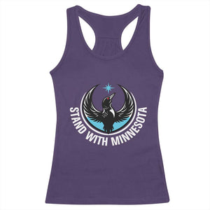 Minnesota Strong Racerback Tank Top Stand With Minnesota Anti ICE Immigration Rights Protest TS14 Purple Print Your Wear