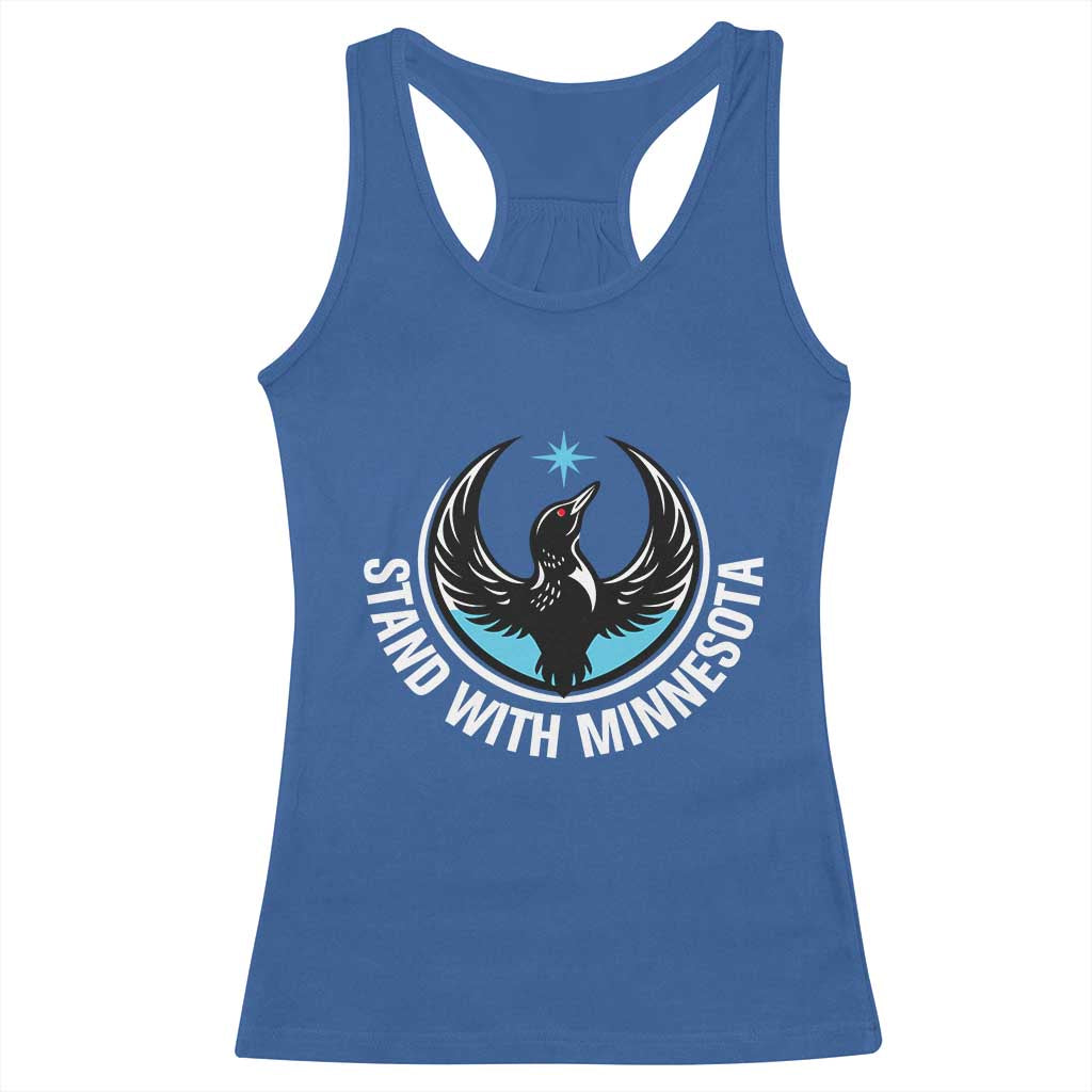 Minnesota Strong Racerback Tank Top Stand With Minnesota Anti ICE Immigration Rights Protest TS14 Royal Blue Print Your Wear
