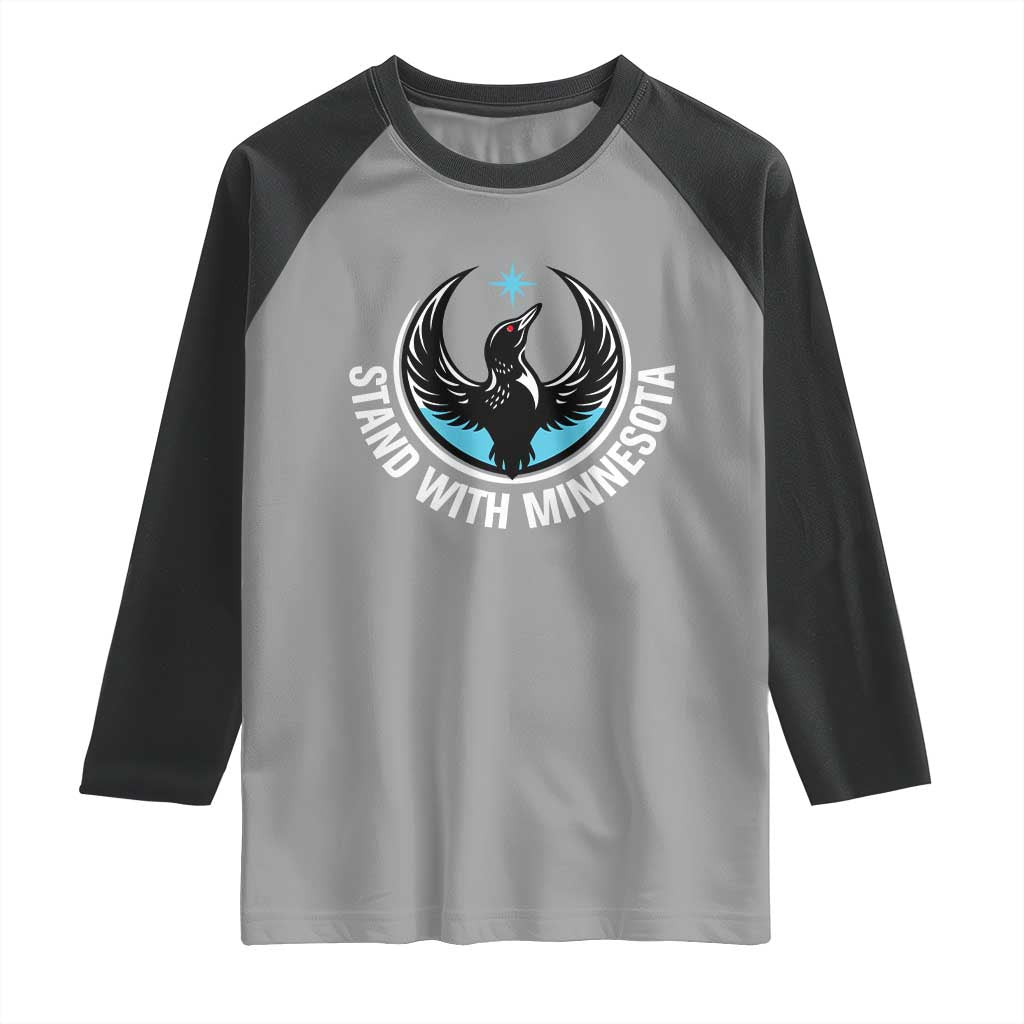 Minnesota Strong Raglan Shirt Stand With Minnesota Anti ICE Immigration Rights Protest TS14 Sport Gray Black Print Your Wear