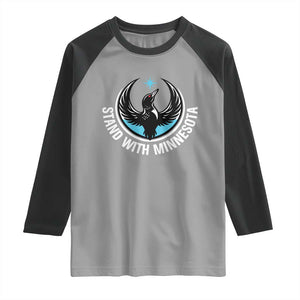 Minnesota Strong Raglan Shirt Stand With Minnesota Anti ICE Immigration Rights Protest TS14 Sport Gray Black Print Your Wear