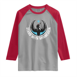 Minnesota Strong Raglan Shirt Stand With Minnesota Anti ICE Immigration Rights Protest TS14 Sport Gray Red Print Your Wear