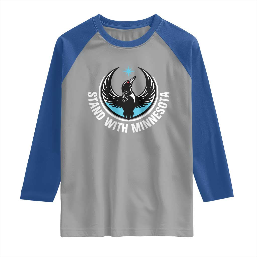 Minnesota Strong Raglan Shirt Stand With Minnesota Anti ICE Immigration Rights Protest TS14 Sport Gray Royal Print Your Wear