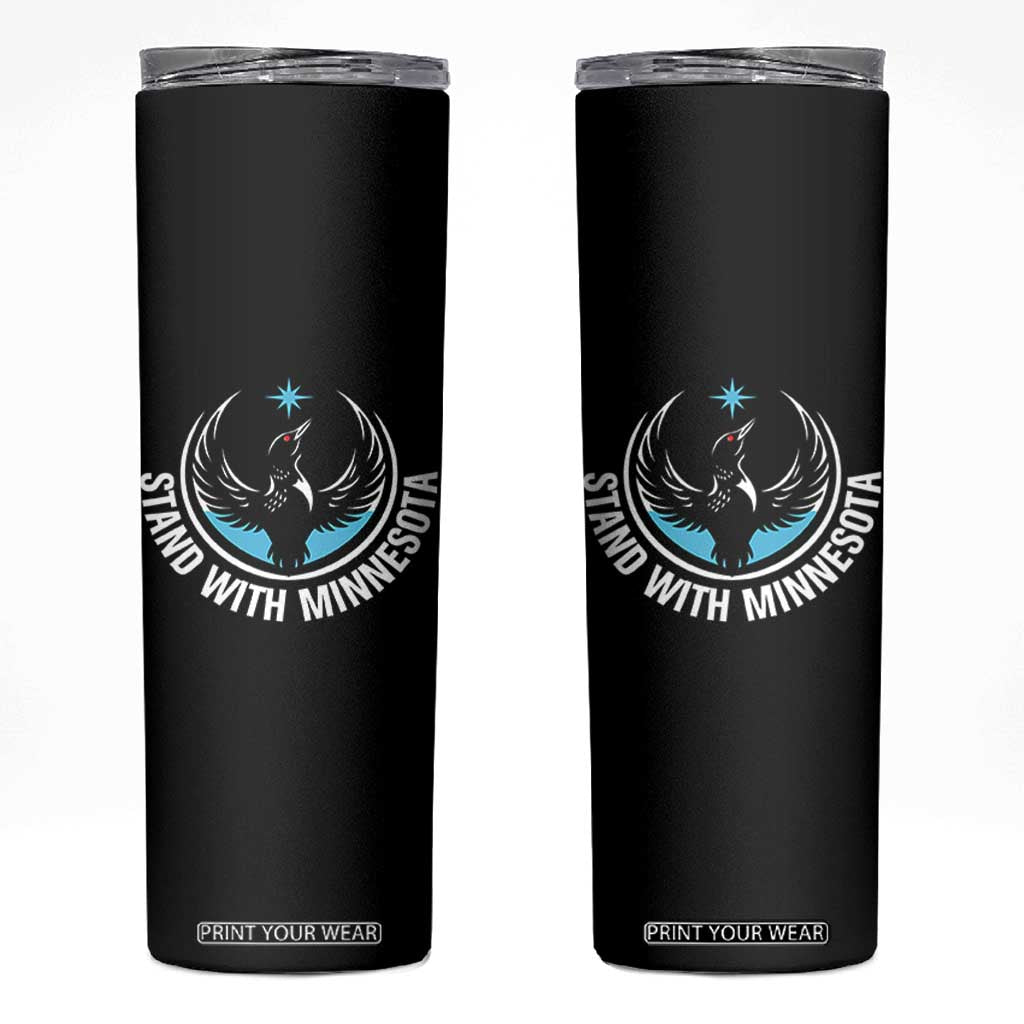 Minnesota Strong Skinny Tumbler Stand With Minnesota Anti ICE Immigration Rights Protest TS14 Black Print Your Wear