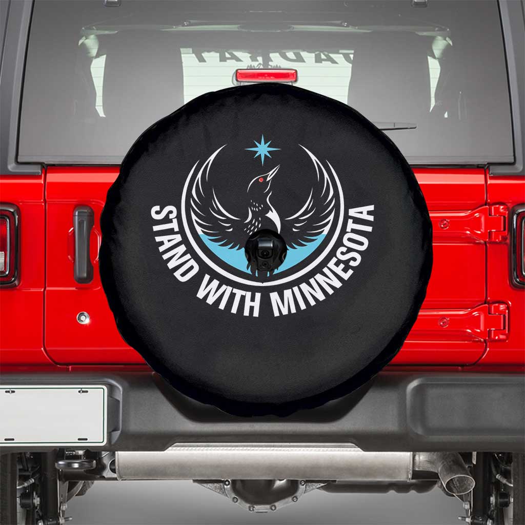 Minnesota Strong Spare Tire Cover Stand With Minnesota Anti ICE Immigration Rights Protest TS14 Black Print Your Wear