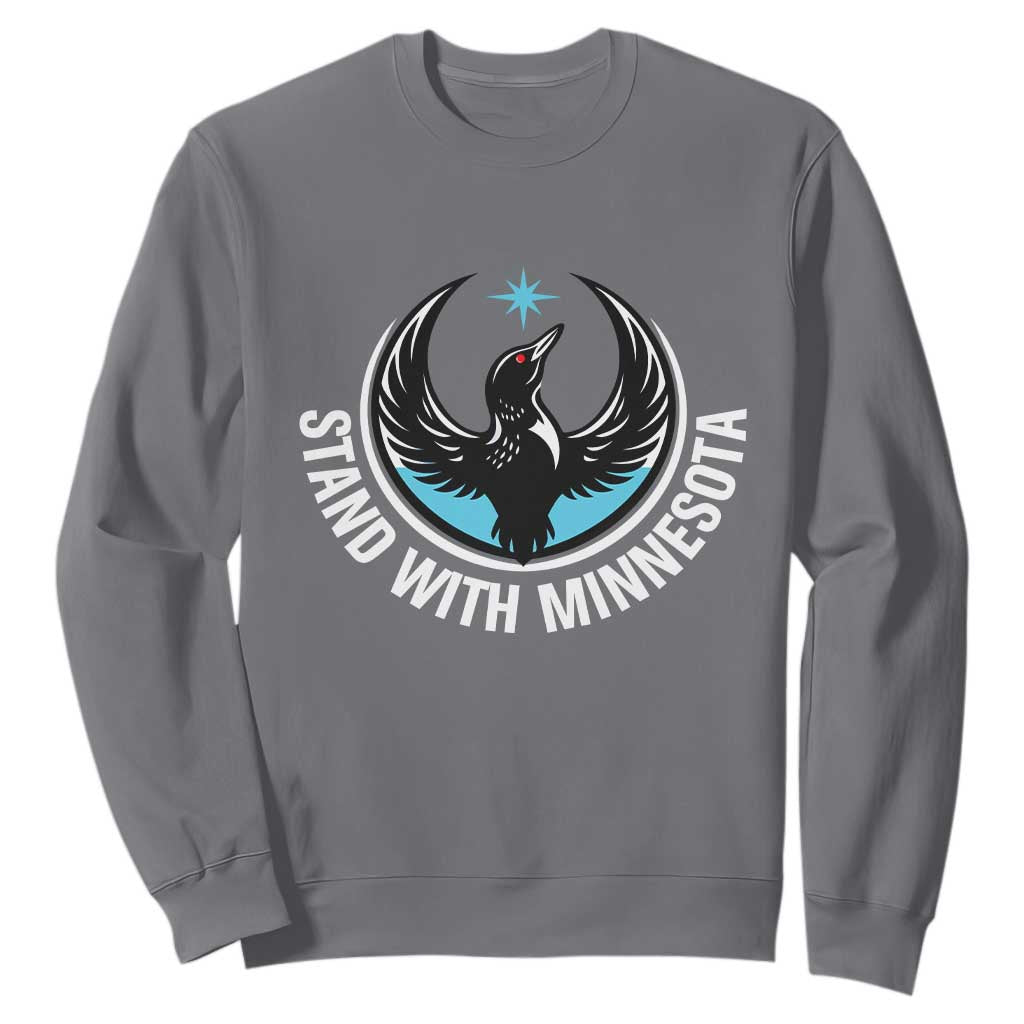 Minnesota Strong Sweatshirt Stand With Minnesota Anti ICE Immigration Rights Protest TS14 Charcoal Print Your Wear