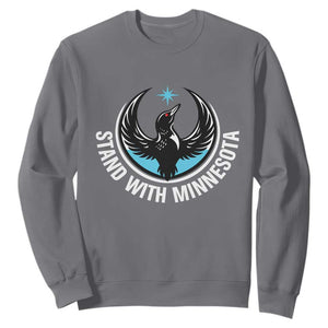 Minnesota Strong Sweatshirt Stand With Minnesota Anti ICE Immigration Rights Protest TS14 Charcoal Print Your Wear