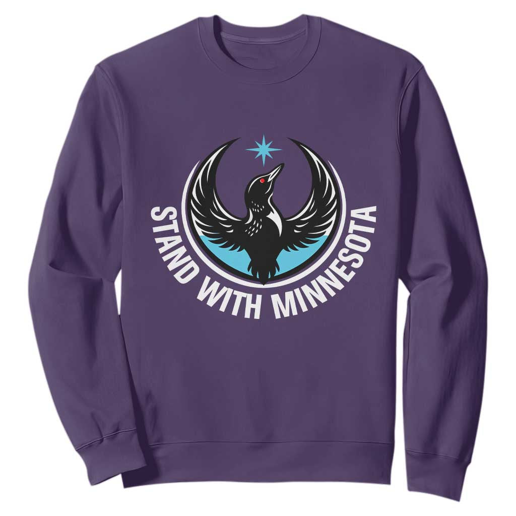 Minnesota Strong Sweatshirt Stand With Minnesota Anti ICE Immigration Rights Protest TS14 Purple Print Your Wear