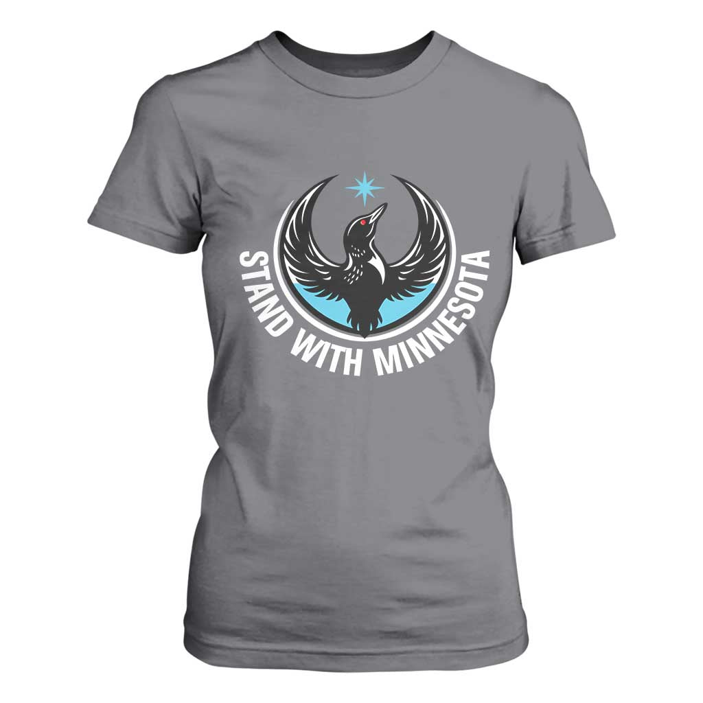 Minnesota Strong T Shirt For Women Stand With Minnesota Anti ICE Immigration Rights Protest TS14 Charcoal Print Your Wear