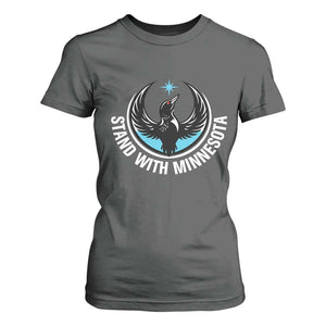 Minnesota Strong T Shirt For Women Stand With Minnesota Anti ICE Immigration Rights Protest TS14 Dark Heather Print Your Wear
