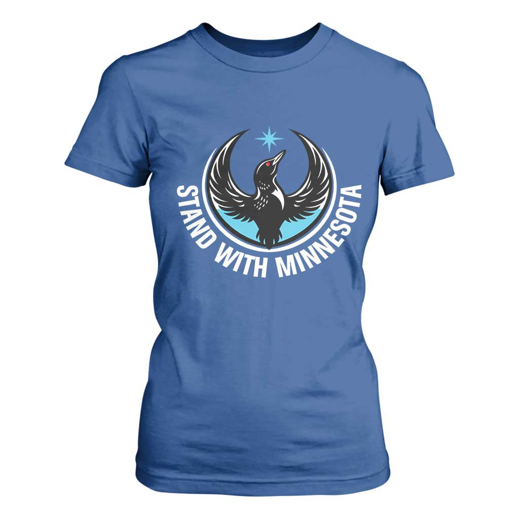 Minnesota Strong T Shirt For Women Stand With Minnesota Anti ICE Immigration Rights Protest TS14 Royal Blue Print Your Wear